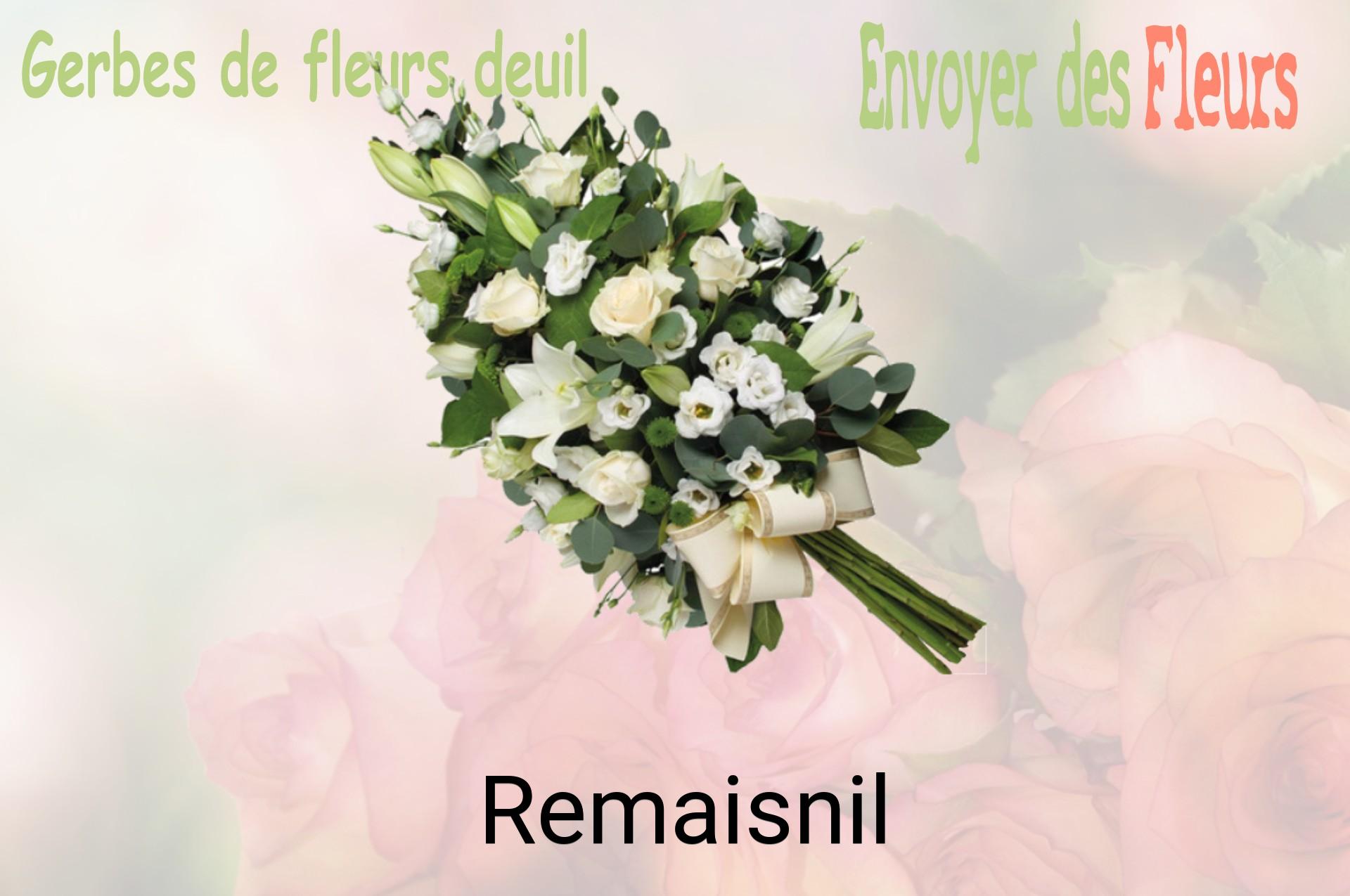 Gerbe de fleurs de deuil livrée à Remaisnil